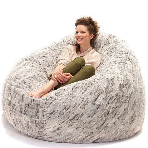 oversized furry bean bag chair